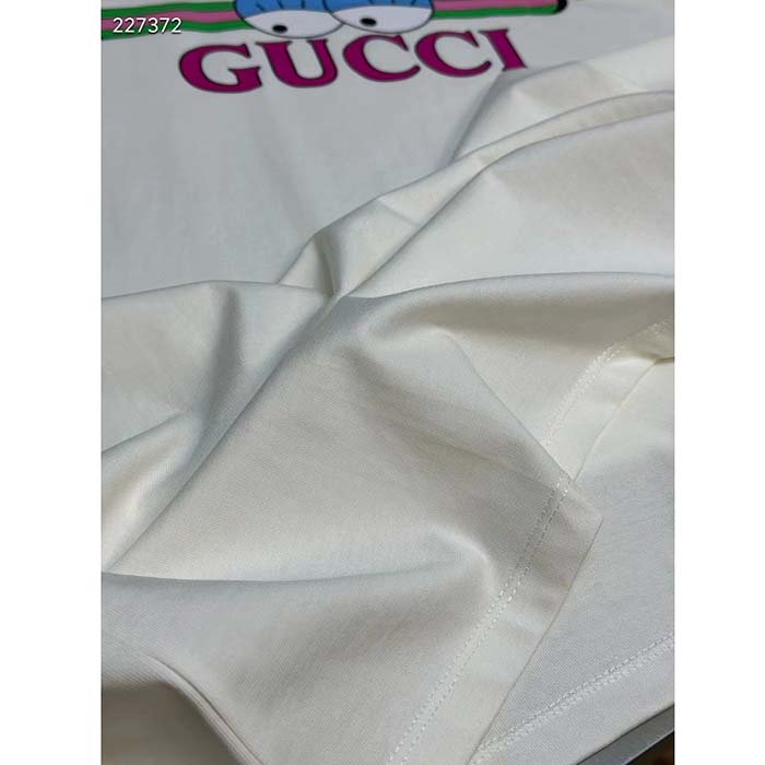 G*u*i women gg cotton jersey t-shirt print white crewneck short sleeves