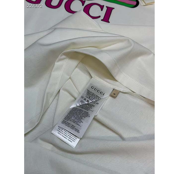 G*u*i women gg cotton jersey t-shirt print white crewneck short sleeves
