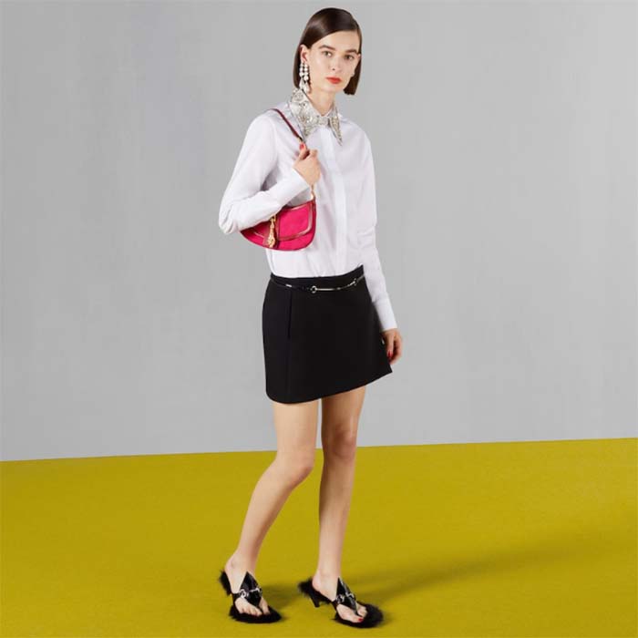 G*u*i women gg cotton poplin shirt embroidery long sleeves concealed placket