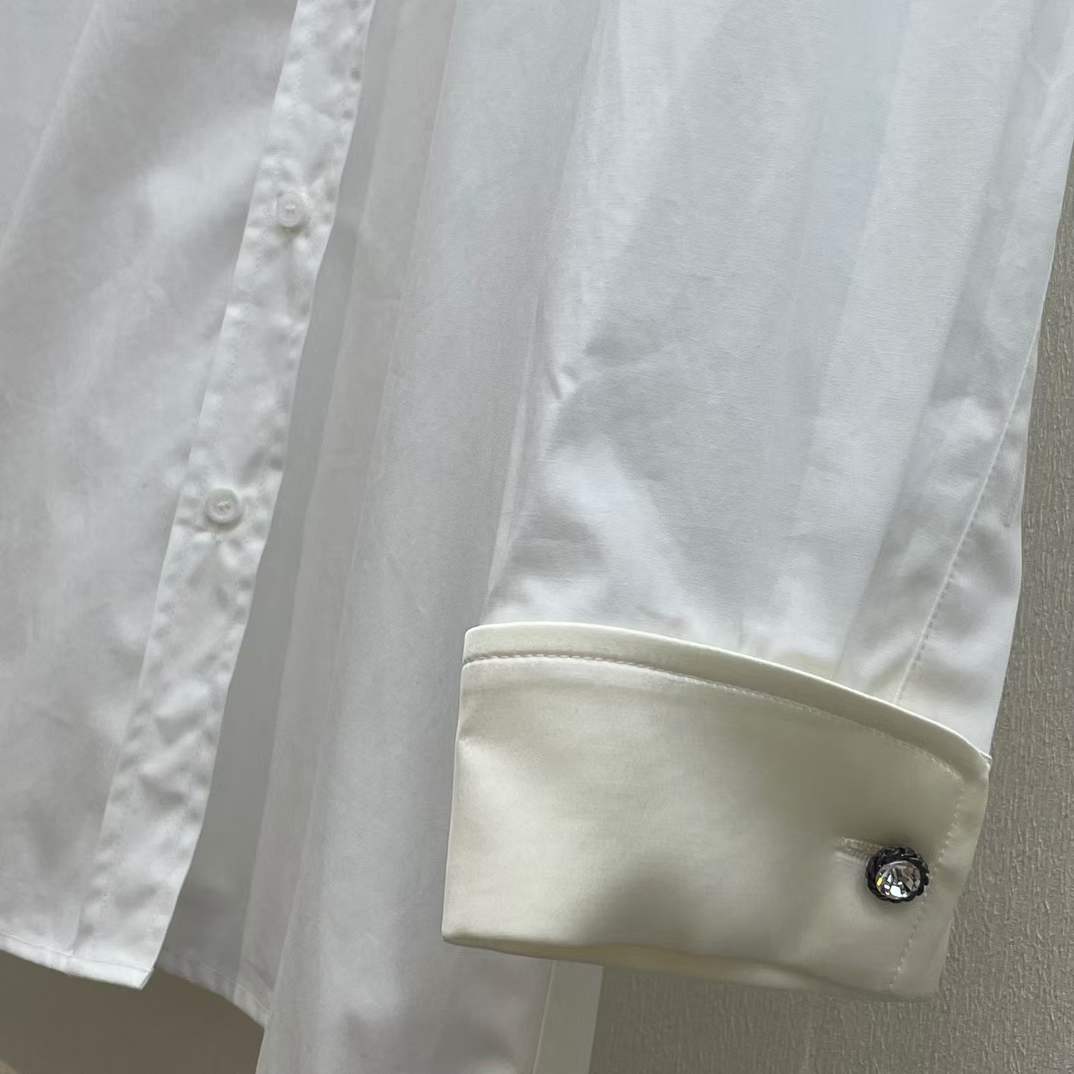 G*u*i men gg cotton shirt detachable collar white poplin long sleeves