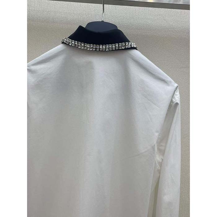 G*u*i men gg cotton shirt detachable collar white poplin long sleeves
