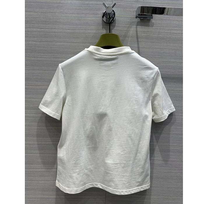 G*u*i men gg light cotton jersey shirt crystal round neck short sleeves