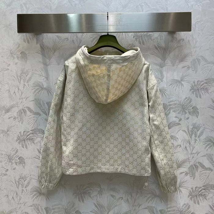 G*u*i women jumbo gg canvas puffer jacket cotton lined high neck