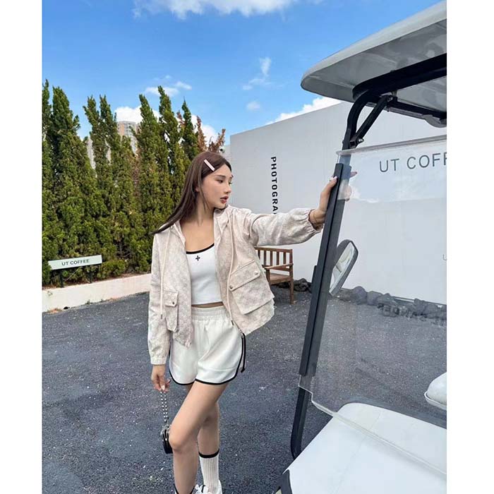 G*u*i women jumbo gg canvas puffer jacket cotton lined high neck