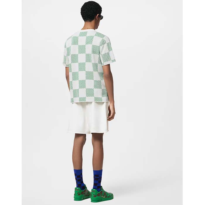 Louis Vuitton LV Men Damier Knitted Short-Sleeved Crewneck Regular Fit 1AFIX4