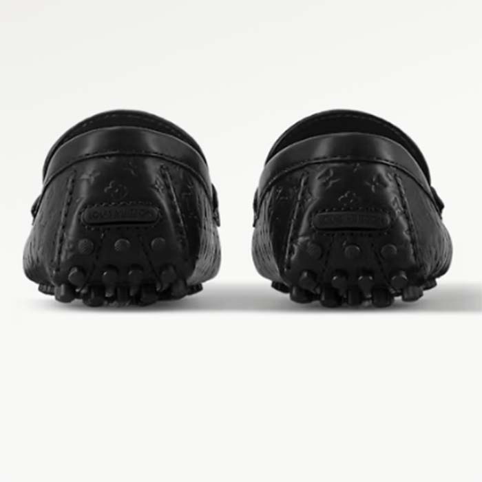 Louis Vuitton LV Men Hockenheim Moccasin Black Mini Monogram Calf Leather 1ABM4Z