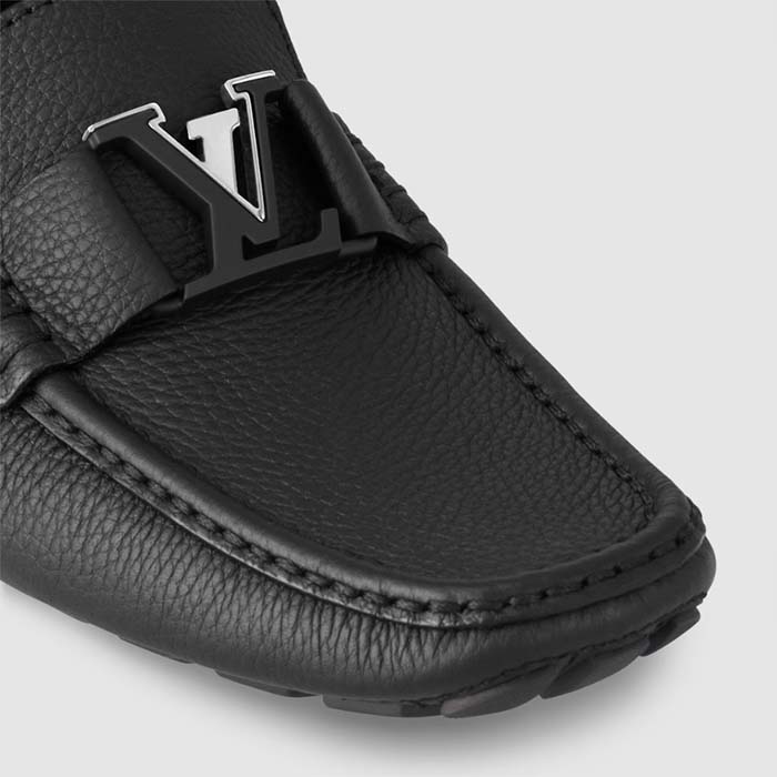 Louis Vuitton LV Men Monte Carlo Mocassin Black Grained Calf Leather 1AC543