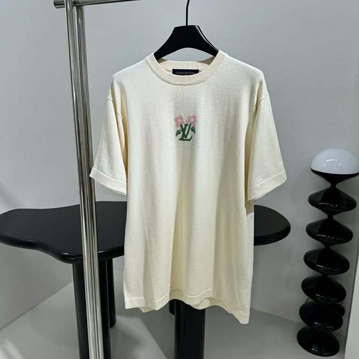 Louis Vuitton LV Women Short-Sleeved Cotton Knitted Crewneck Regular Fit 1AFRDI