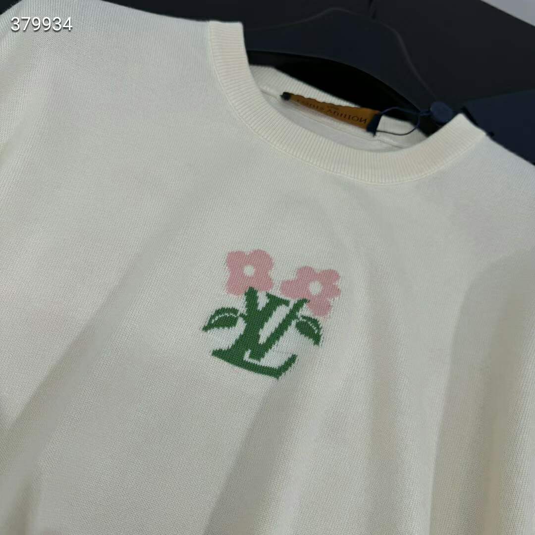 Louis Vuitton LV Women Short-Sleeved Cotton Knitted Crewneck Regular Fit 1AFRDI