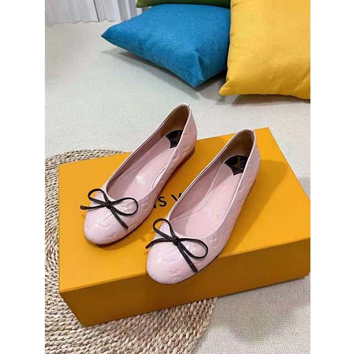 Louis Vuitton LV Women Nina Flat Ballerina Pink Monogram Calf Leather 1ABHDF