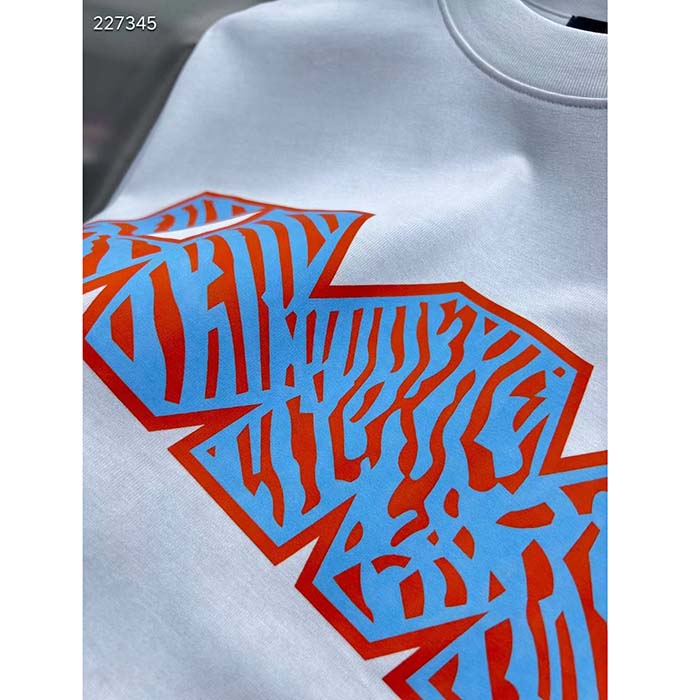 Louis Vuitton Men LV Short-Sleeved Cotton Crewneck White Cotton 1ABJ8F