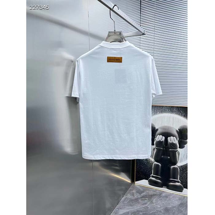 Louis Vuitton Men LV Short-Sleeved Cotton Crewneck White Cotton 1ABJ8F