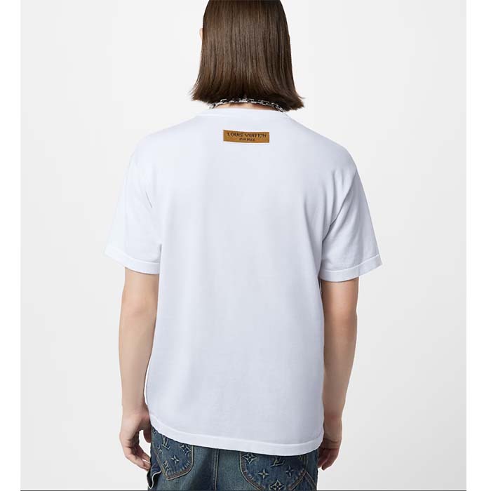Louis Vuitton Men LV Short-Sleeved Cotton Crewneck White Cotton 1ABJ8F