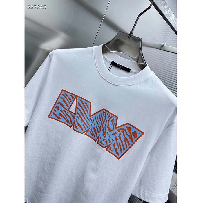 Louis Vuitton Men LV Short-Sleeved Cotton Crewneck White Cotton 1ABJ8F