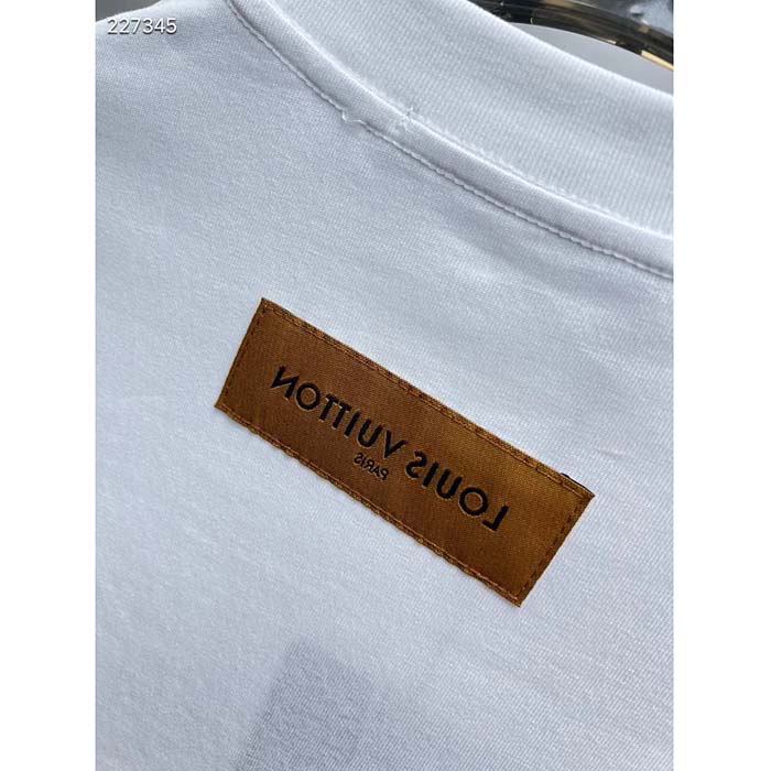 Louis Vuitton Men LV Short-Sleeved Cotton Crewneck White Cotton 1ABJ8F