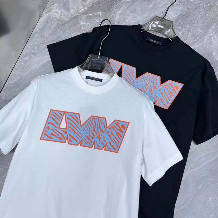 Louis Vuitton Men LV Short-Sleeved Cotton Crewneck White Cotton 1ABJ8F