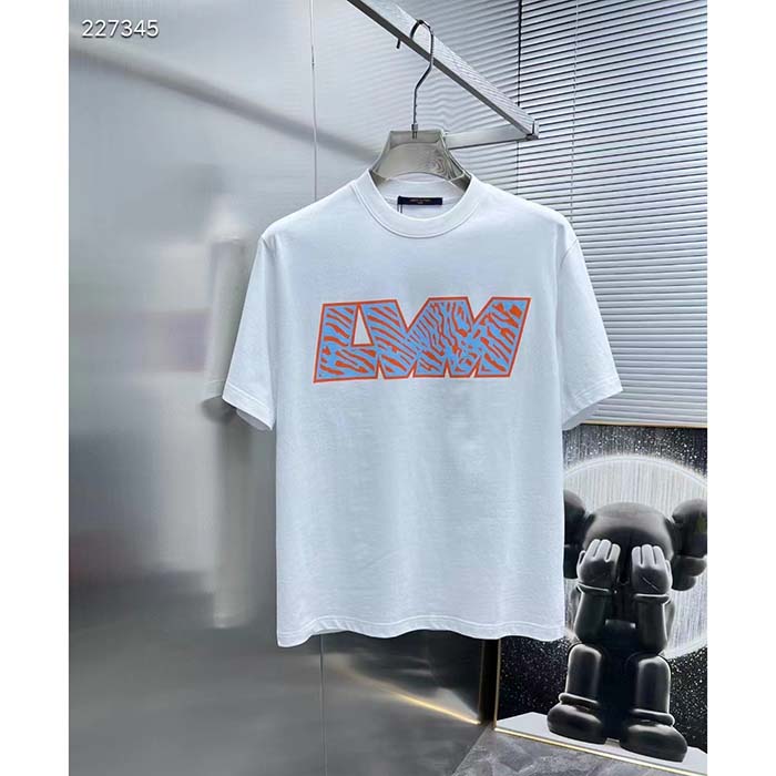 Louis Vuitton Men LV Short-Sleeved Cotton Crewneck White Cotton 1ABJ8F