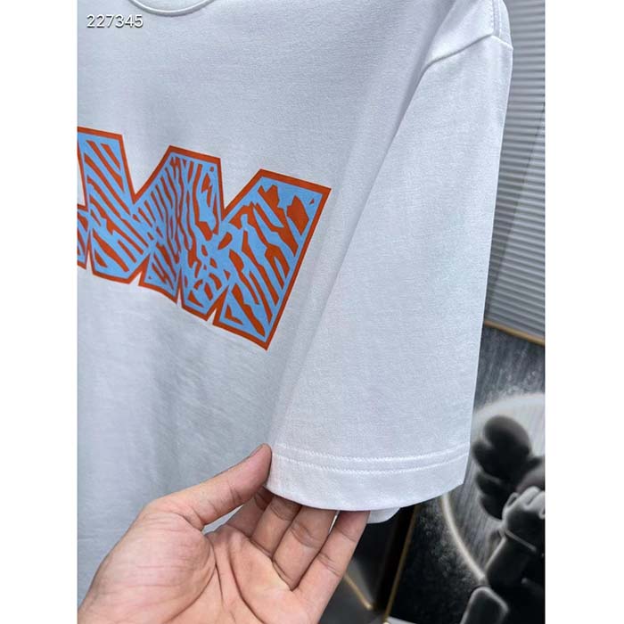 Louis Vuitton Men LV Short-Sleeved Cotton Crewneck White Cotton 1ABJ8F