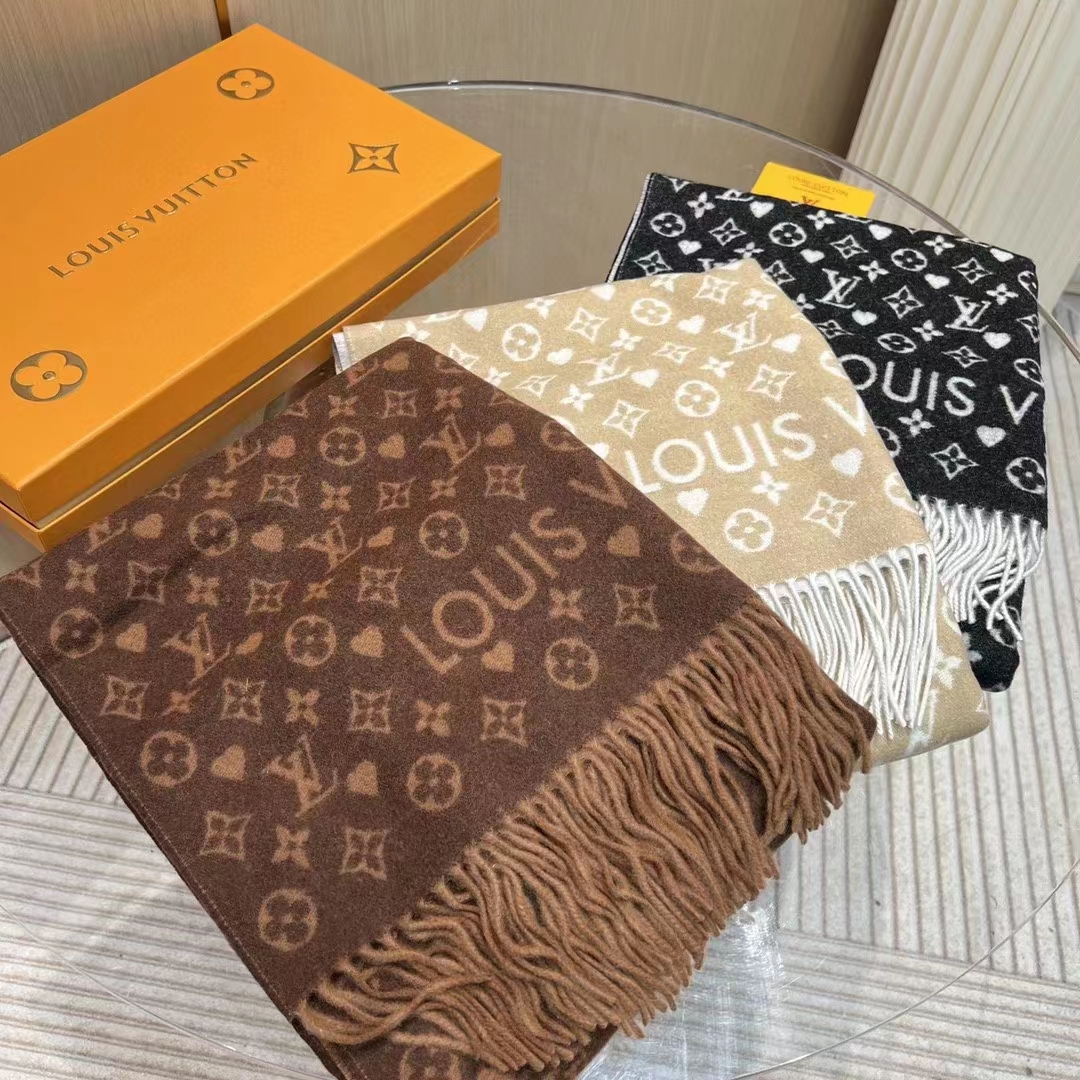 Louis Vuitton Unisex LV Game On Scarf Black Allover Monogram MP2907