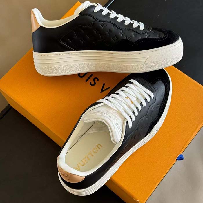 Louis Vuitton Unisex LV Groovy Platform Sneaker Black Monogram Calf Leather 1ACHH0