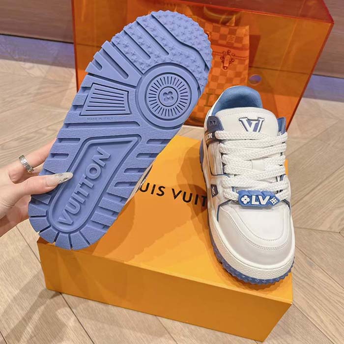 Louis Vuitton Unisex LV Trainer Maxi Sneaker Sky Blue Calf Leather 1ACRLE