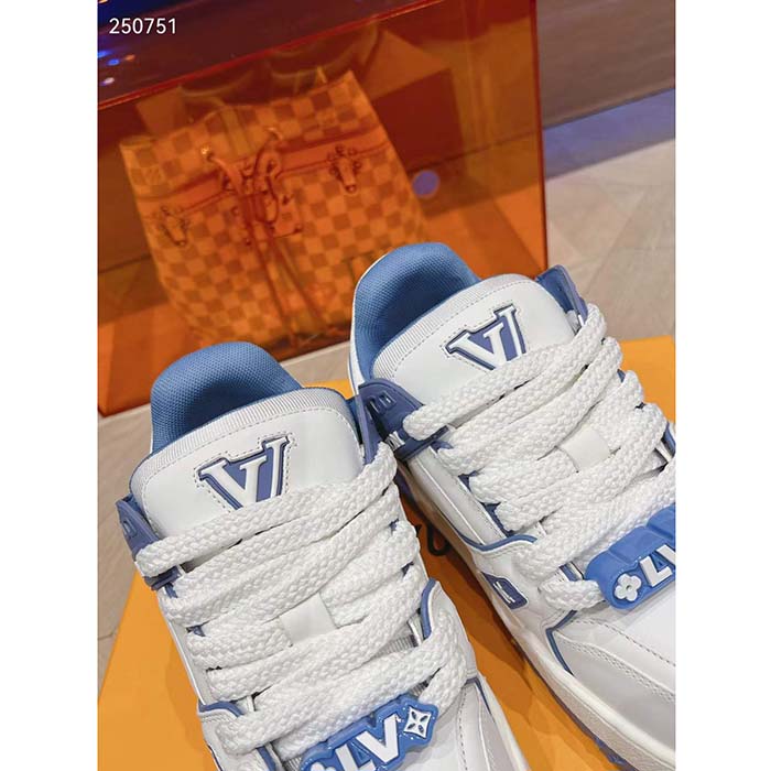 Louis Vuitton Unisex LV Trainer Maxi Sneaker Sky Blue Calf Leather 1ACRLE