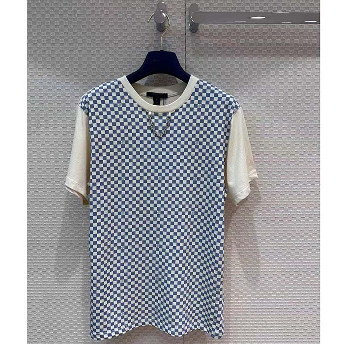 Louis Vuitton Women LV Damier Front T-Shirt Cotton Creamy White 1AFPA0