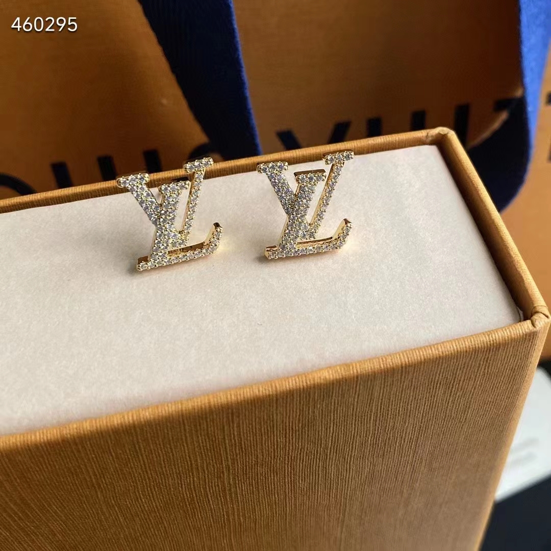 Louis Vuitton Women LV Eclipse Earrings Crystal LV Initials M00609