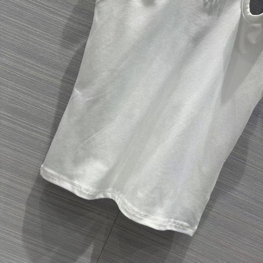 Louis Vuitton Women LV Eyelet Tab Tank Top White Cotton 1AFKP5