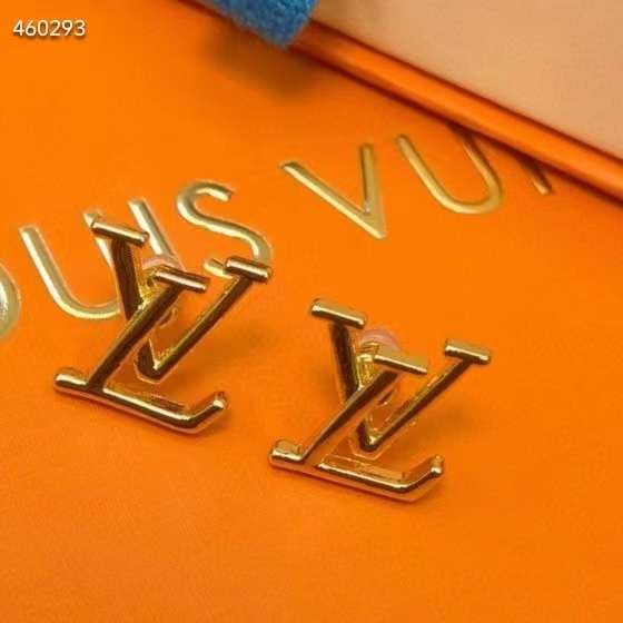 Louis Vuitton Women LV Iconic Earrings Gold-Color Initials M00743