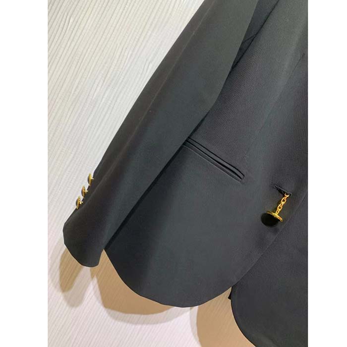 Louis Vuitton Women LV Jewel Button Tuxedo Jacket Black