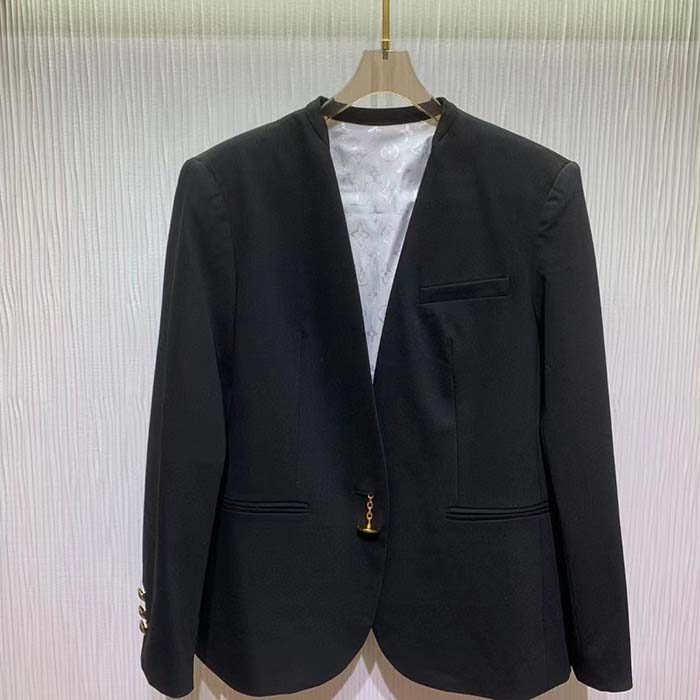 Louis Vuitton Women LV Jewel Button Tuxedo Jacket Black
