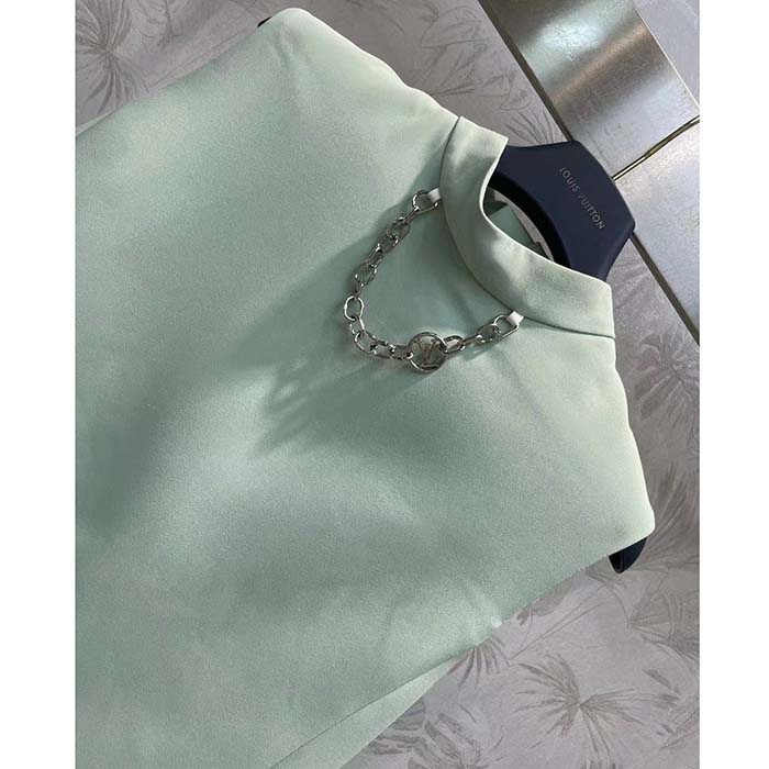 Louis Vuitton Women LV Mock-Neck Straight Dress Almond Green 1AFF75