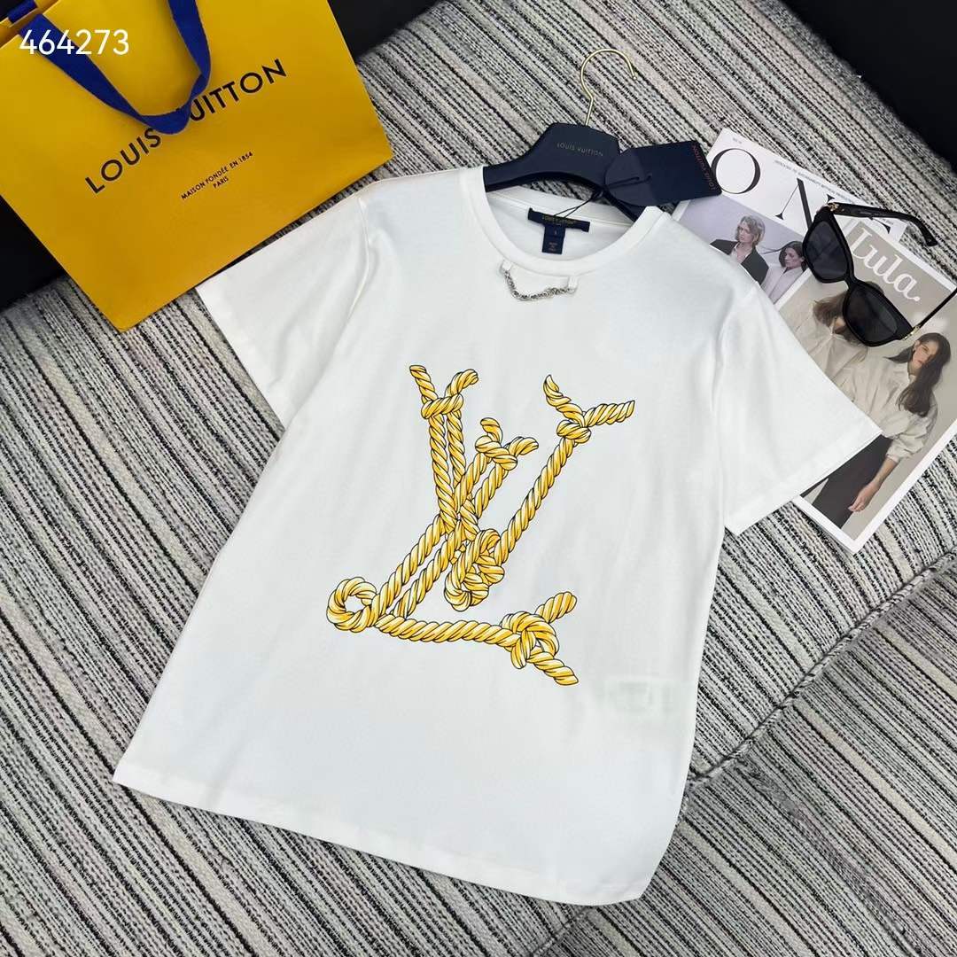 Louis Vuitton Men Nautical LV T-Shirt Cotton White 1AFMZ4