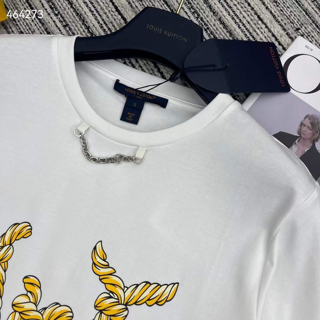 Louis Vuitton Men Nautical LV T-Shirt Cotton White 1AFMZ4