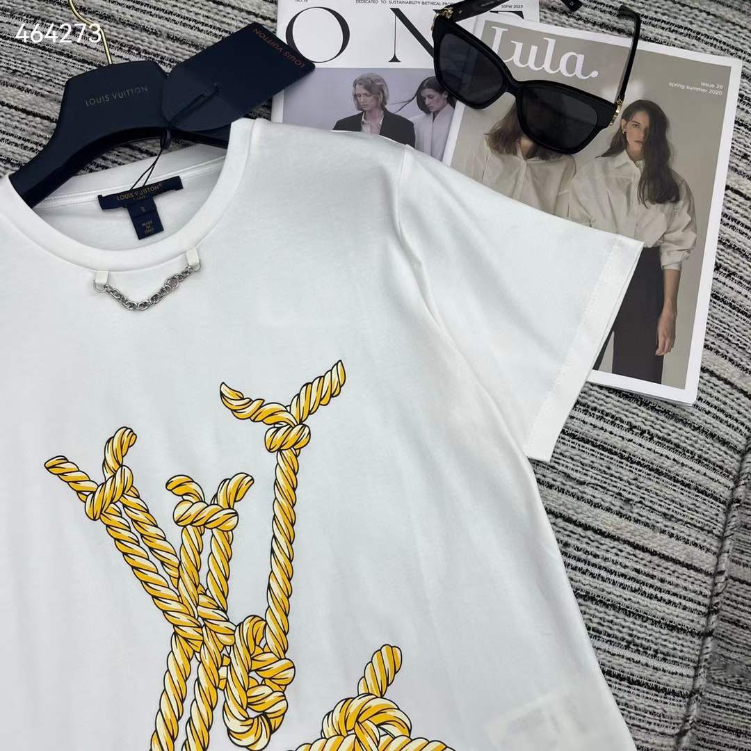 Louis Vuitton Men Nautical LV T-Shirt Cotton White 1AFMZ4
