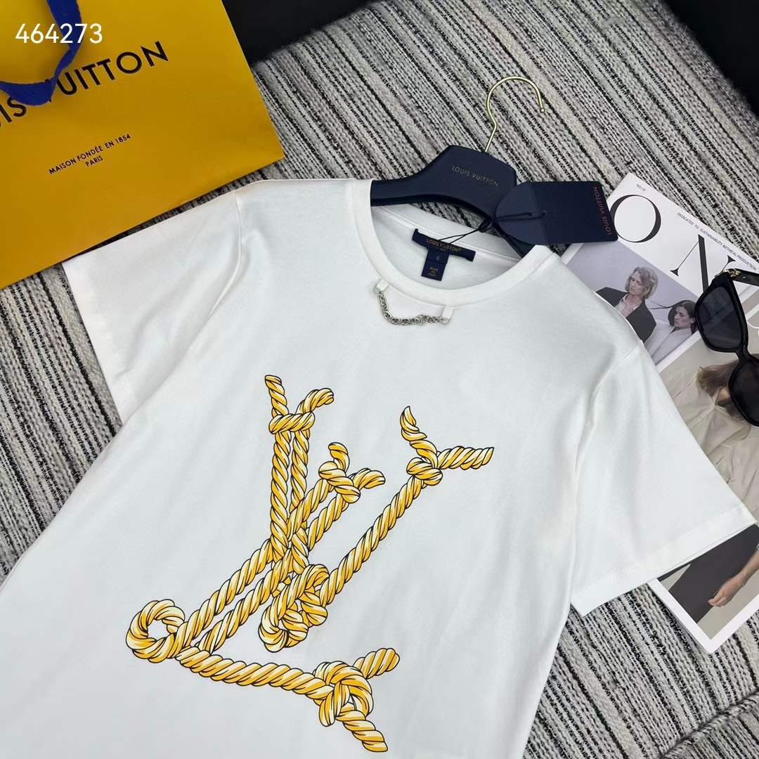 Louis Vuitton Men Nautical LV T-Shirt Cotton White 1AFMZ4