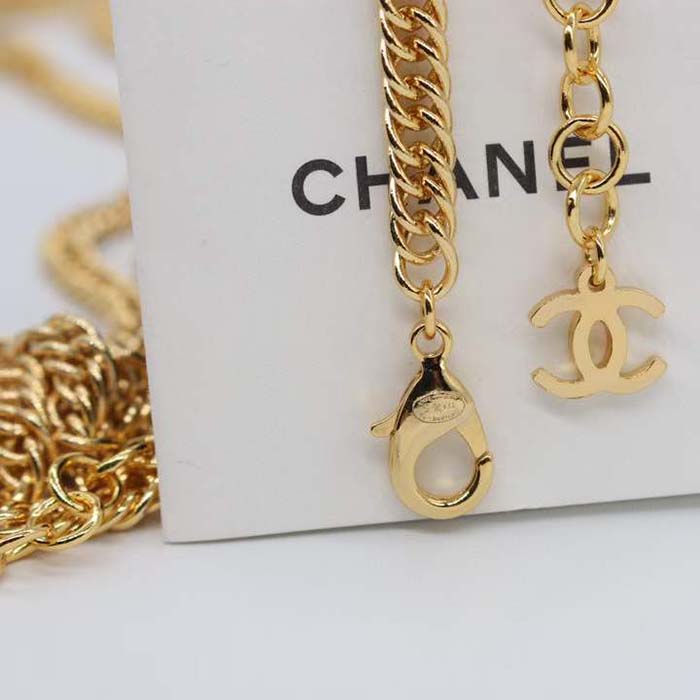 Chanel Women CC Chain Belt Metal Gold Blue Ref.  ABC748 B15375 NU456