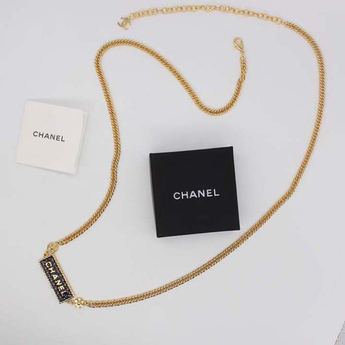 Chanel Women CC Chain Belt Metal Gold Blue Ref.  ABC748 B15375 NU456