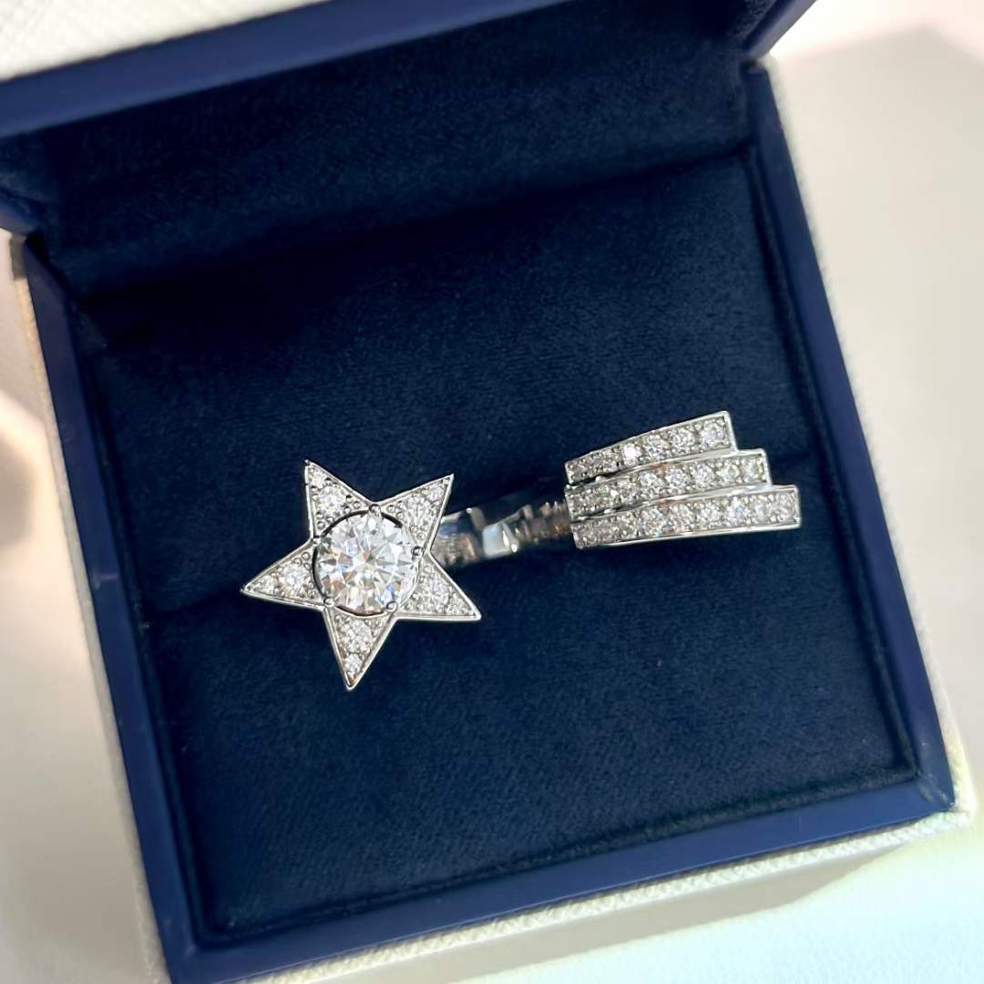 chanel women cc comete 1932 ring 18k white gold Di*m*nds