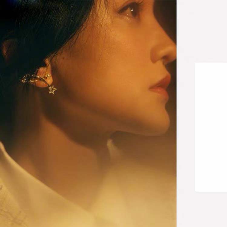 chanel women cc etoile filante earrings 18k white silver Di*m*nds