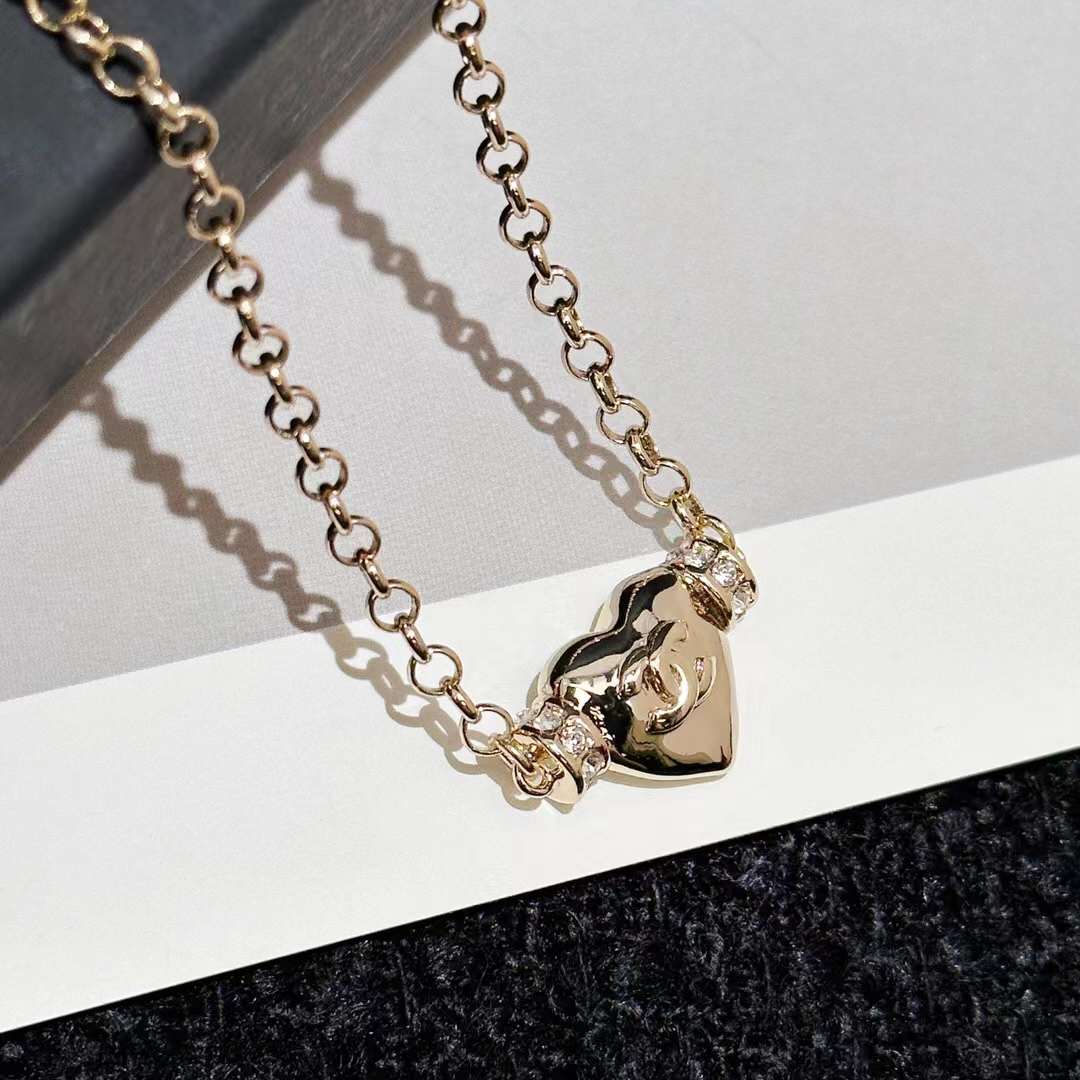 Chanel Women CC Pendant Choker Metal Strass Gold Crystal