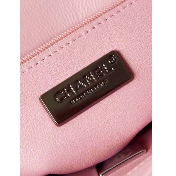 Chanel Women CC Small Flap Bag Sequins Black Metal Pink Black