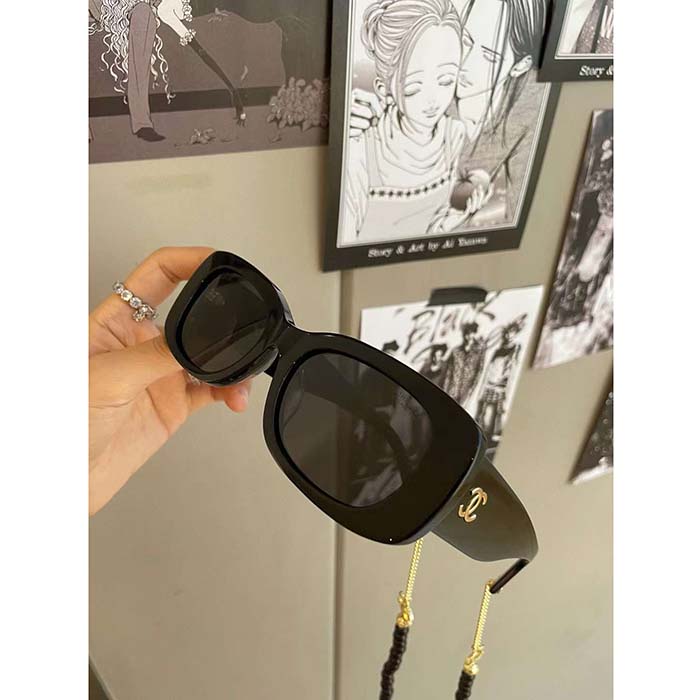 Chanel Women CC Square Sunglasses Acetate Black Ref.5487 C622/S8, A71510 X02016 S2218