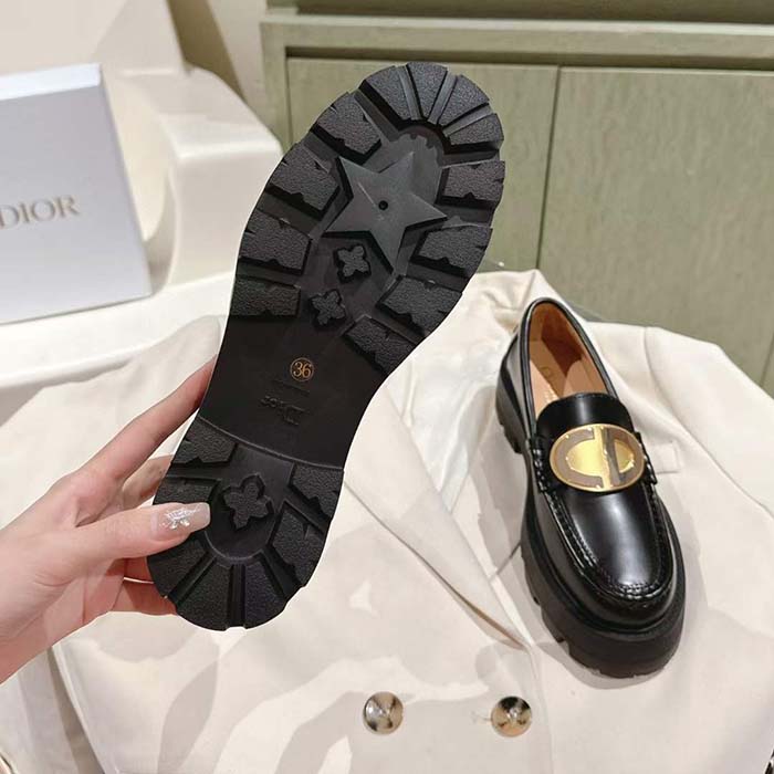 Dior CD Women Forever Dior Loafer Black Brushed Calfskin