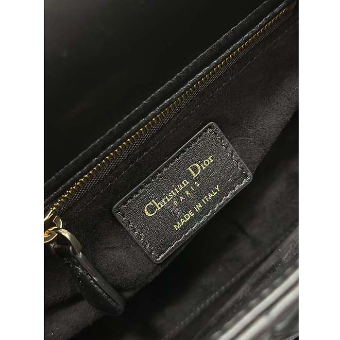 Dior CD Women Small Lady Dior My ABCDior Bag Black Cannage Lambskin