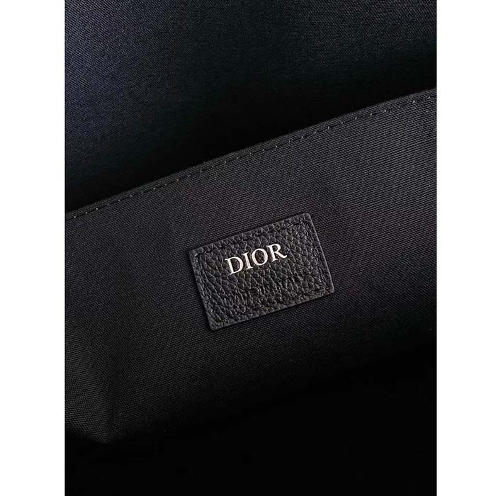 Dior Unisex CD East-West Tote Bag Beige Black Maxi Oblique Jacquard