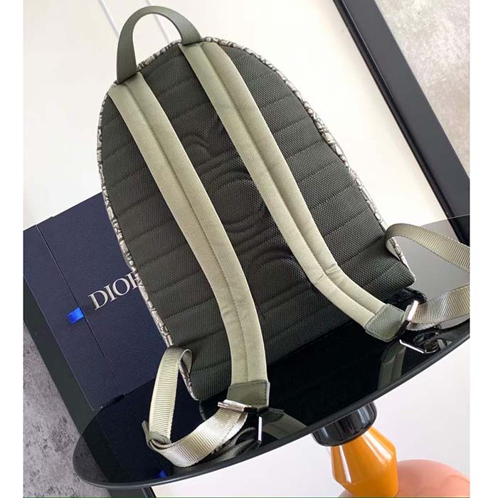 Dior Unisex CD Rider Backpack Khaki Dior Oblique Jacquard