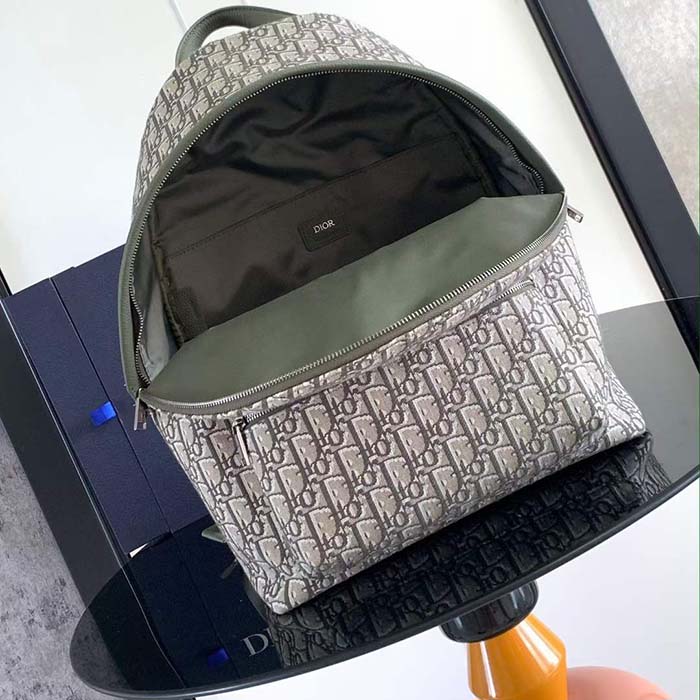 Dior Unisex CD Rider Backpack Khaki Dior Oblique Jacquard