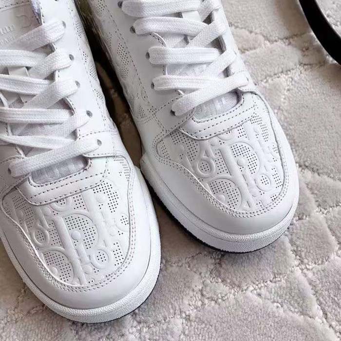 Dior Unisex Dior One Sneaker White Dior Oblique Perforated Calfskin